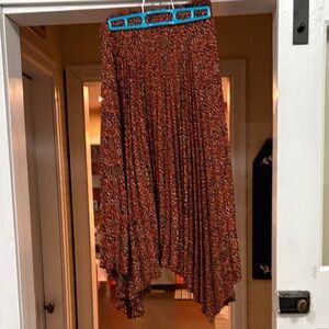 Topshop Asymmetrical Skirt in Red and Black